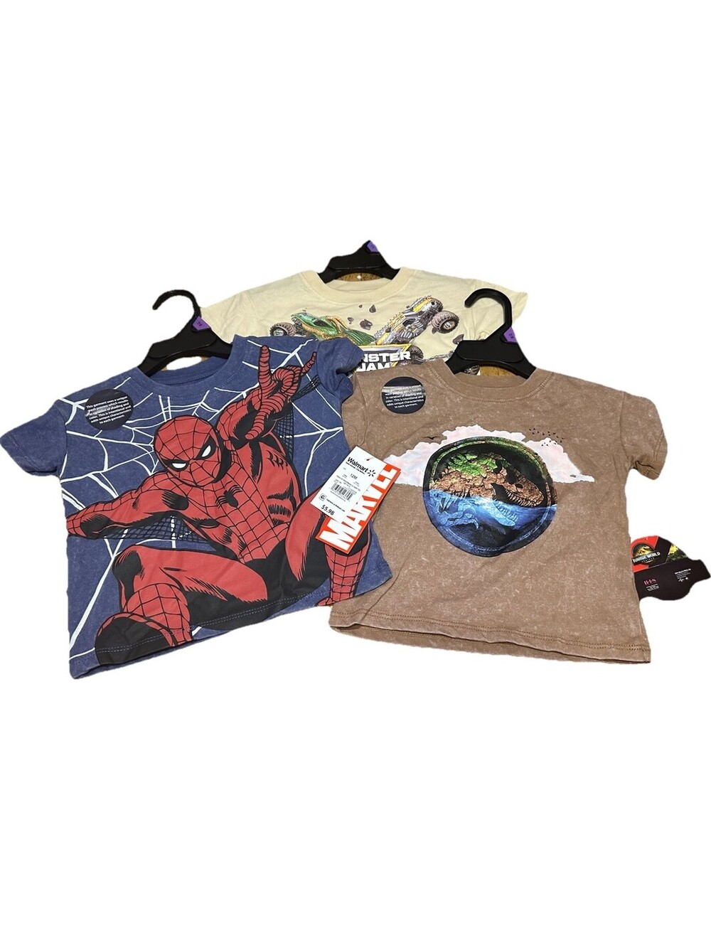 New TeesToddler Infant Graphic 3 Pk Bundle 12M SpiderMan Monster Trucks Jurassic